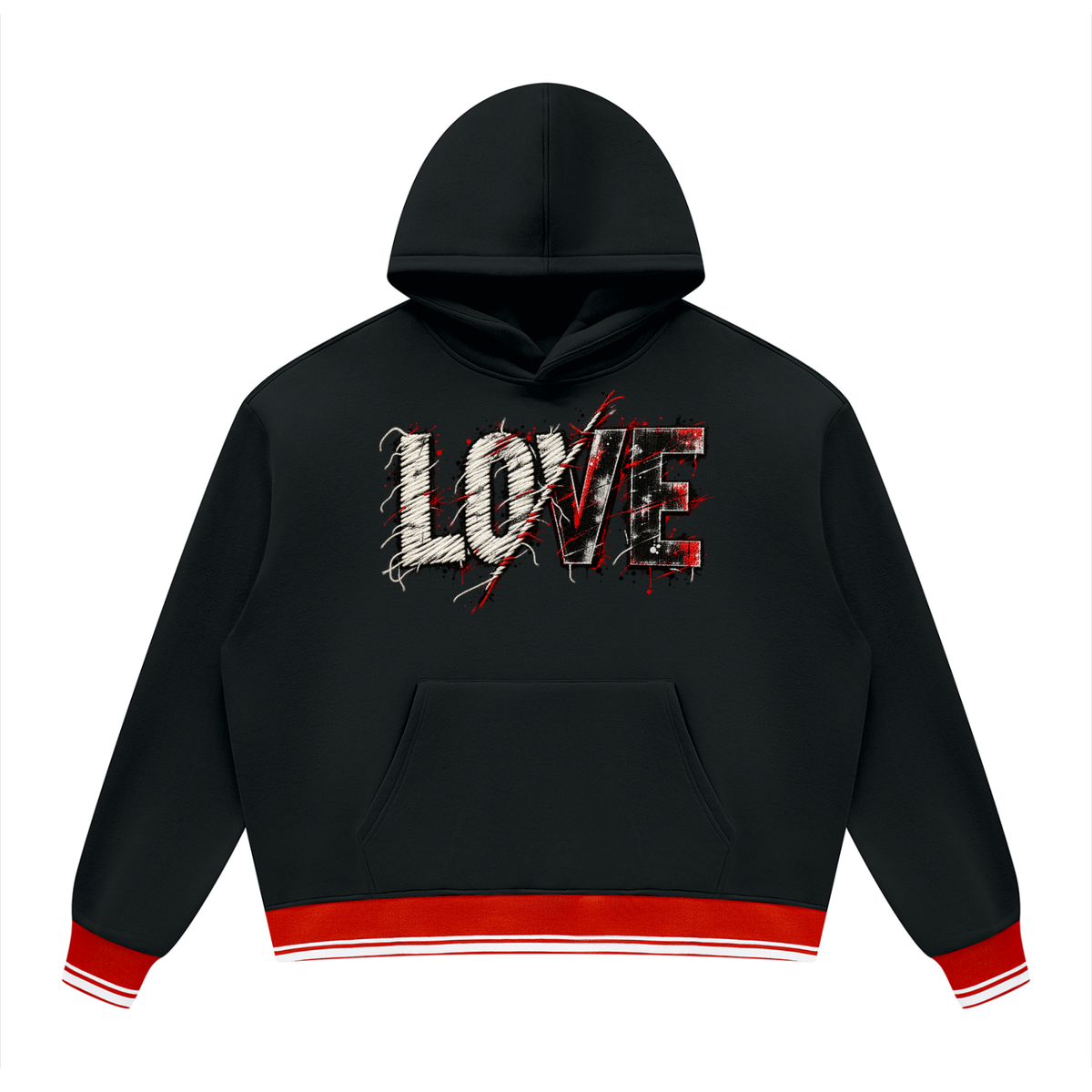 Unisex Oversized Color Block Fleece Hoodie